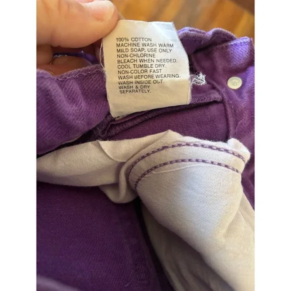 Vintage Jeanjer by Jordache Purple High Waisted Mom Jeans Denim Jeans Size 9/10 - Picture 9 of 9